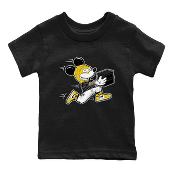 1s Yellow Ochre shirt to match jordans Thief Mouse sneaker tees streetwear brand Air Jordan 1 High OG Yellow Ochre SNRT sneaker release tees baby toddler Black 2 cotton Shirt