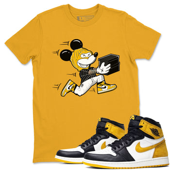 1s Yellow Ochre shirt to match jordans Thief Mouse sneaker tees streetwear brand Air Jordan 1 High OG Yellow Ochre SNRT Sneaker Release Tees unisex cotton Gold 1 crew neck shirt