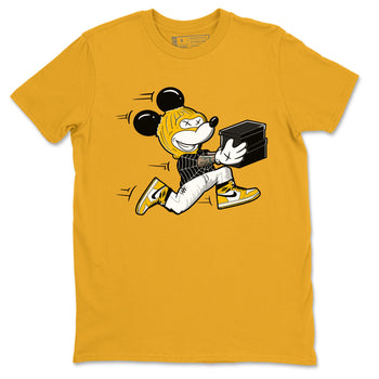 1s Yellow Ochre shirt to match jordans Thief Mouse sneaker tees streetwear brand Air Jordan 1 High OG Yellow Ochre SNRT Sneaker Release Tees unisex cotton Gold 2 crew neck shirt