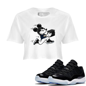 Air Jordan 11 Low Space shirt to match jordans Thief Mouse sneaker tees 11s Black and Varsity Royal SNRT Sneaker Release Tees Streetwear White 1 crop length shirt
