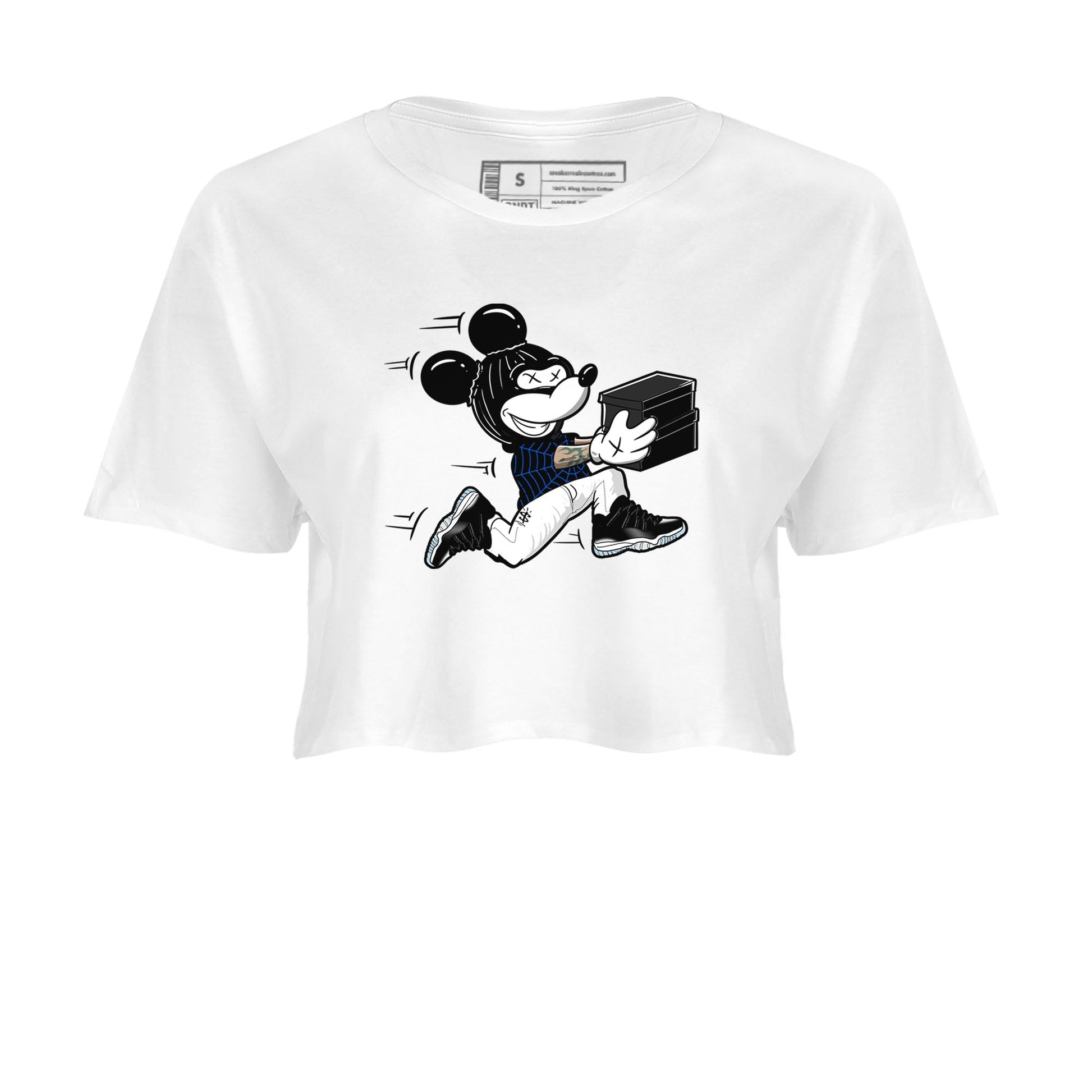 Air Jordan 11 Low Space shirt to match jordans Thief Mouse sneaker tees 11s Black and Varsity Royal SNRT Sneaker Release Tees Streetwear White 2 crop length shirt