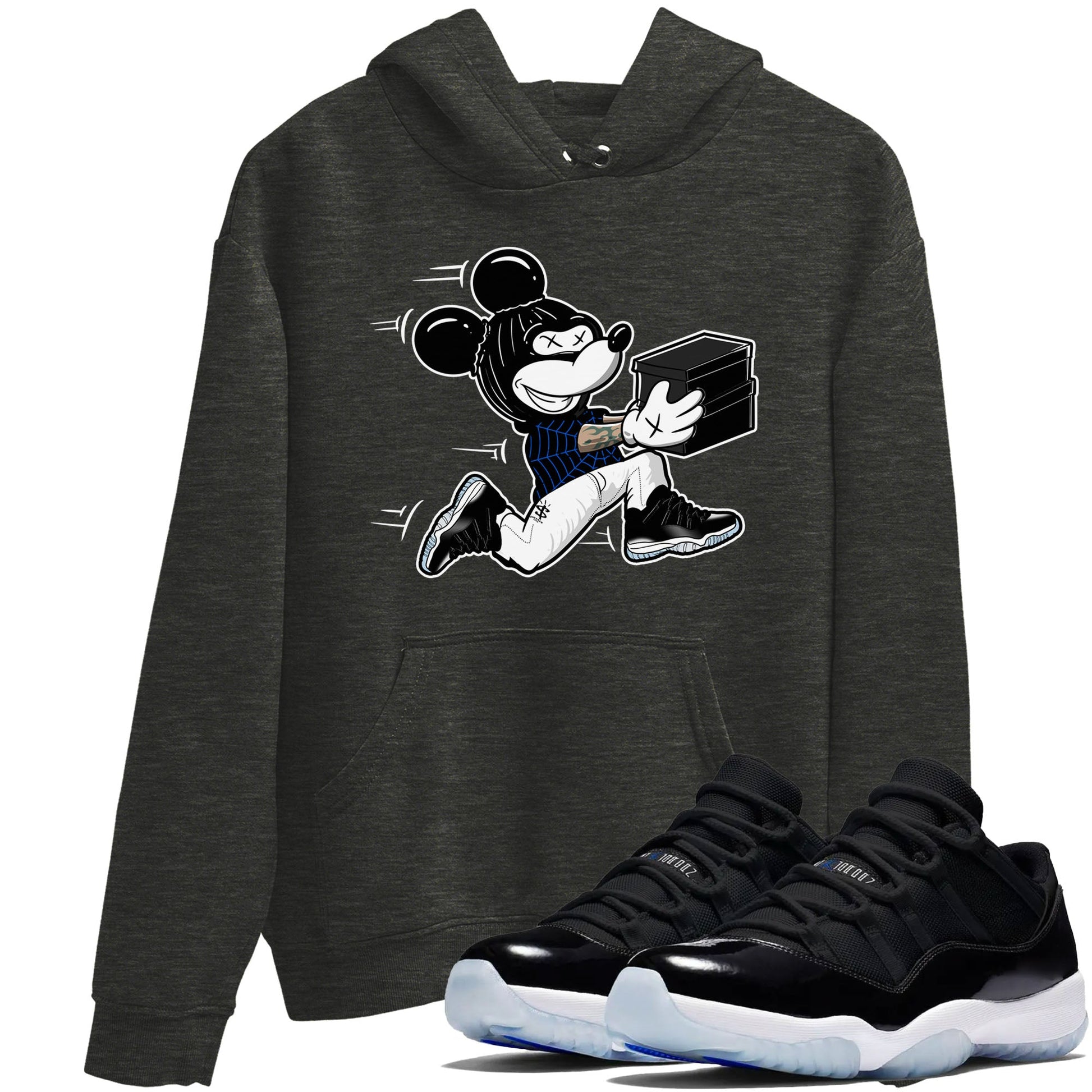 Air Jordan 11 Low Space shirt to match jordans Thief Mouse sneaker tees 11s Black and Varsity Royal SNRT Sneaker Release Tees Streetwear unisex cotton Charcoal Heather 1 crew neck shirt