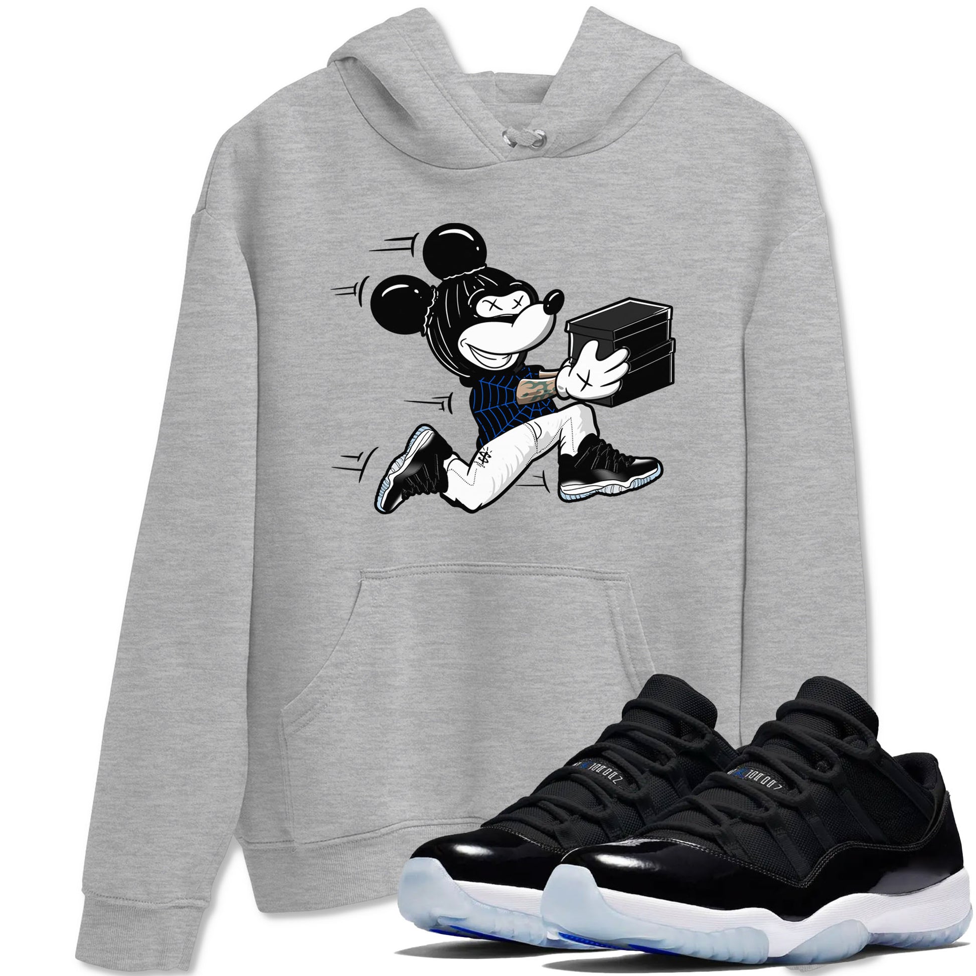 Air Jordan 11 Low Space shirt to match jordans Thief Mouse sneaker tees 11s Black and Varsity Royal SNRT Sneaker Release Tees Streetwear unisex cotton Heather Grey 1 crew neck shirt