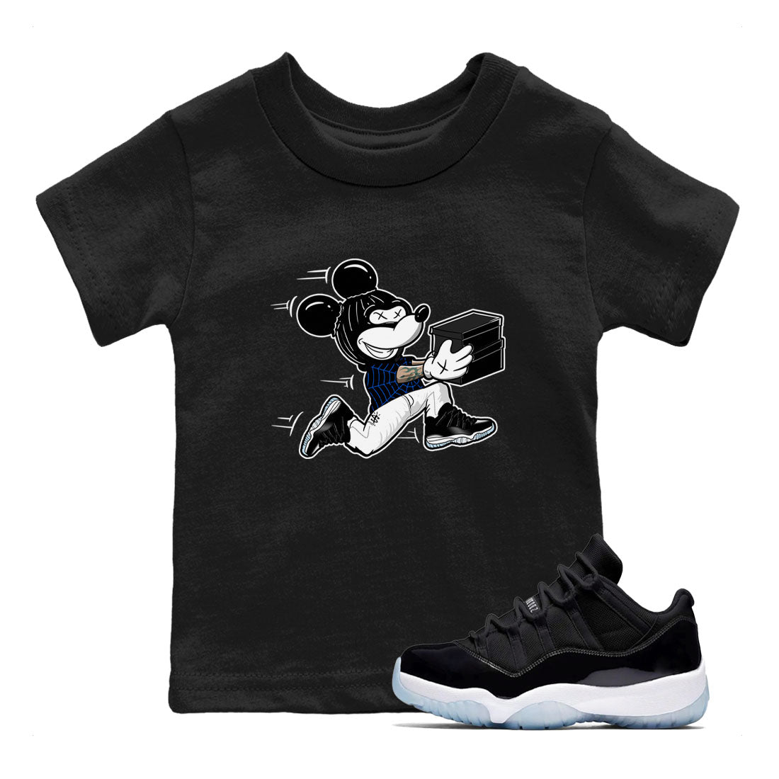 Air Jordan 11 Low Space shirt to match jordans Thief Mouse sneaker tees 11s Black and Varsity Royal SNRT Sneaker Release Tees Streetwear baby toddler Black 1 cotton Shirt