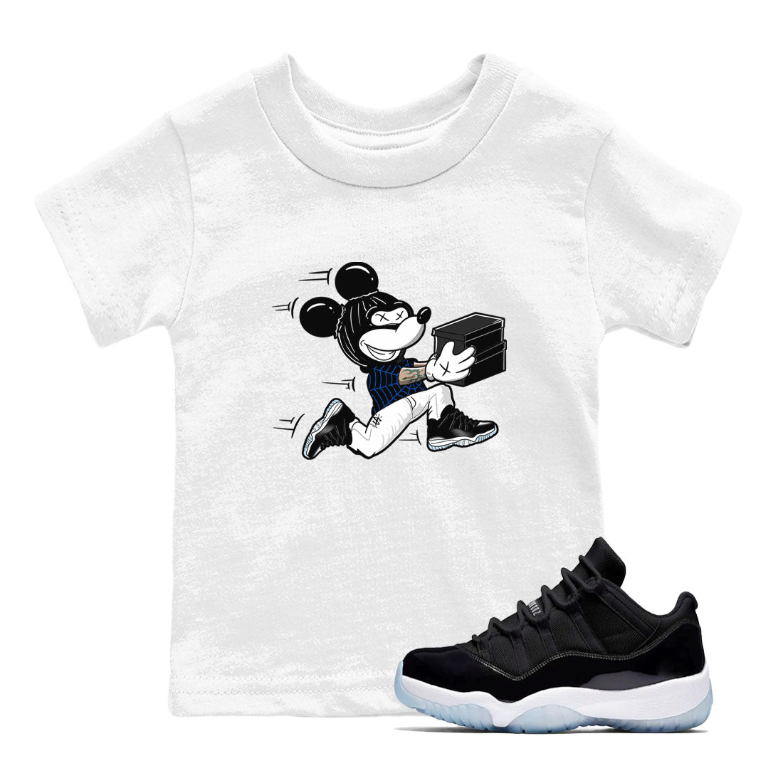 Air Jordan 11 Low Space shirt to match jordans Thief Mouse sneaker tees 11s Black and Varsity Royal SNRT Sneaker Release Tees Streetwear baby toddler White 1 cotton Shirt