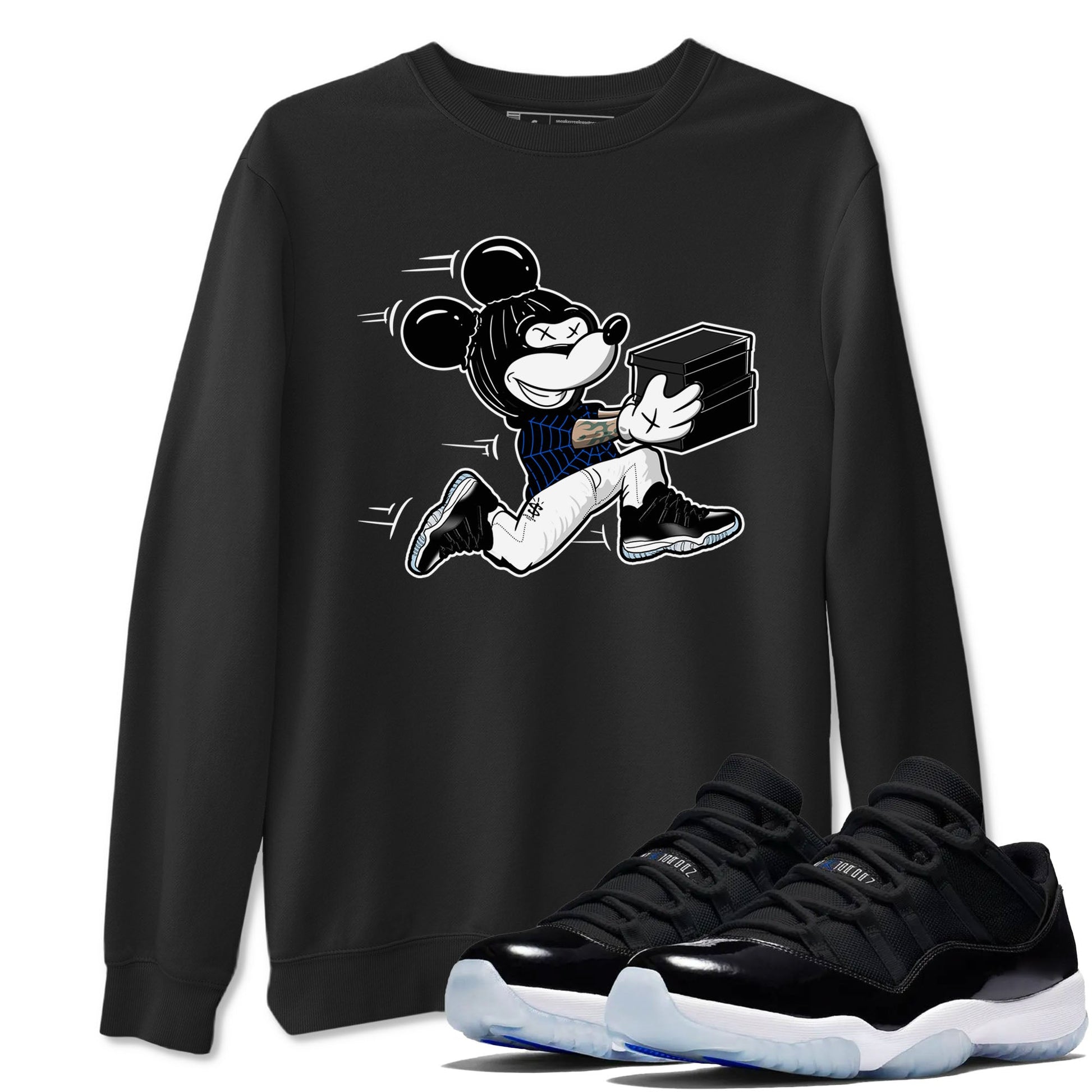 Air Jordan 11 Low Space shirt to match jordans Thief Mouse sneaker tees 11s Black and Varsity Royal SNRT Sneaker Release Tees Streetwear unisex cotton Black 1 crew neck shirt
