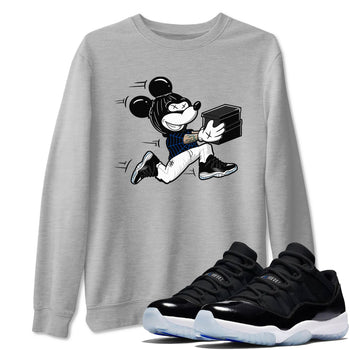 Air Jordan 11 Low Space shirt to match jordans Thief Mouse sneaker tees 11s Black and Varsity Royal SNRT Sneaker Release Tees Streetwear unisex cotton Heather Grey 1 crew neck shirt