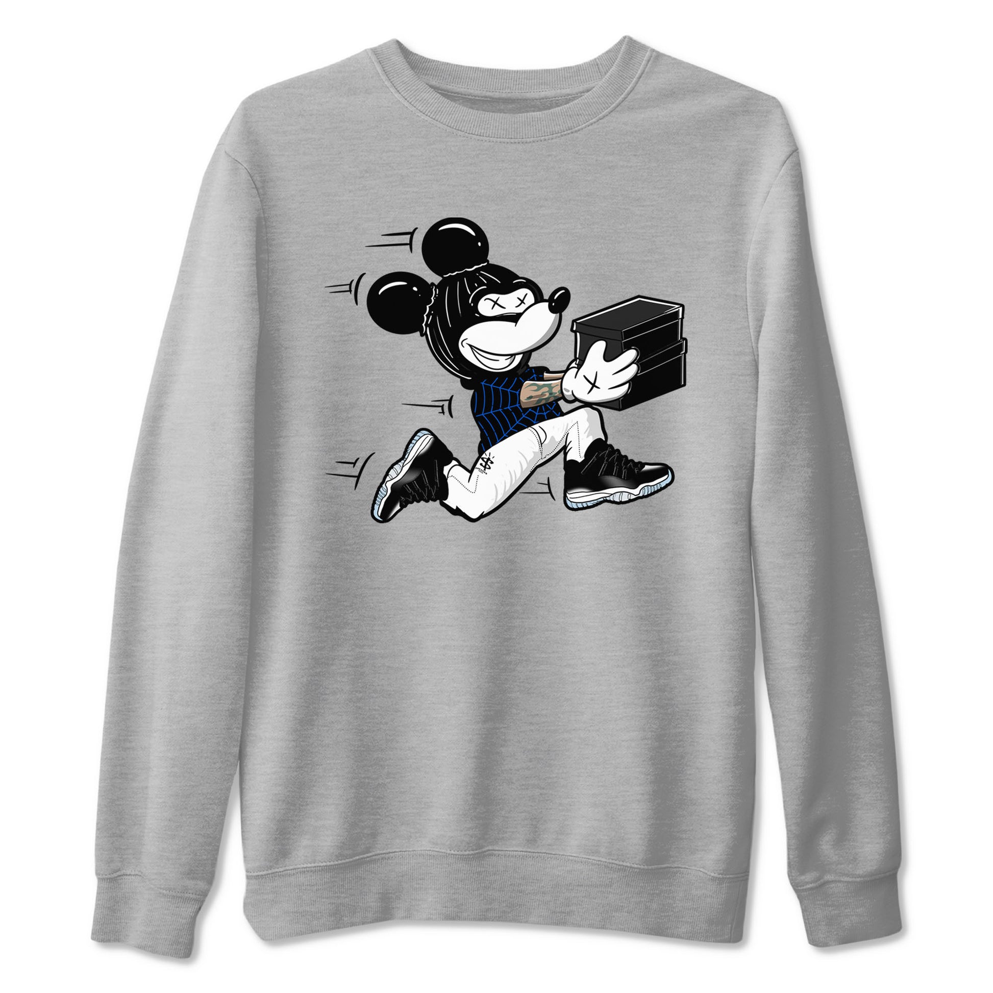 Air Jordan 11 Low Space shirt to match jordans Thief Mouse sneaker tees 11s Black and Varsity Royal SNRT Sneaker Release Tees Streetwear unisex cotton Heather Grey 2 crew neck shirt
