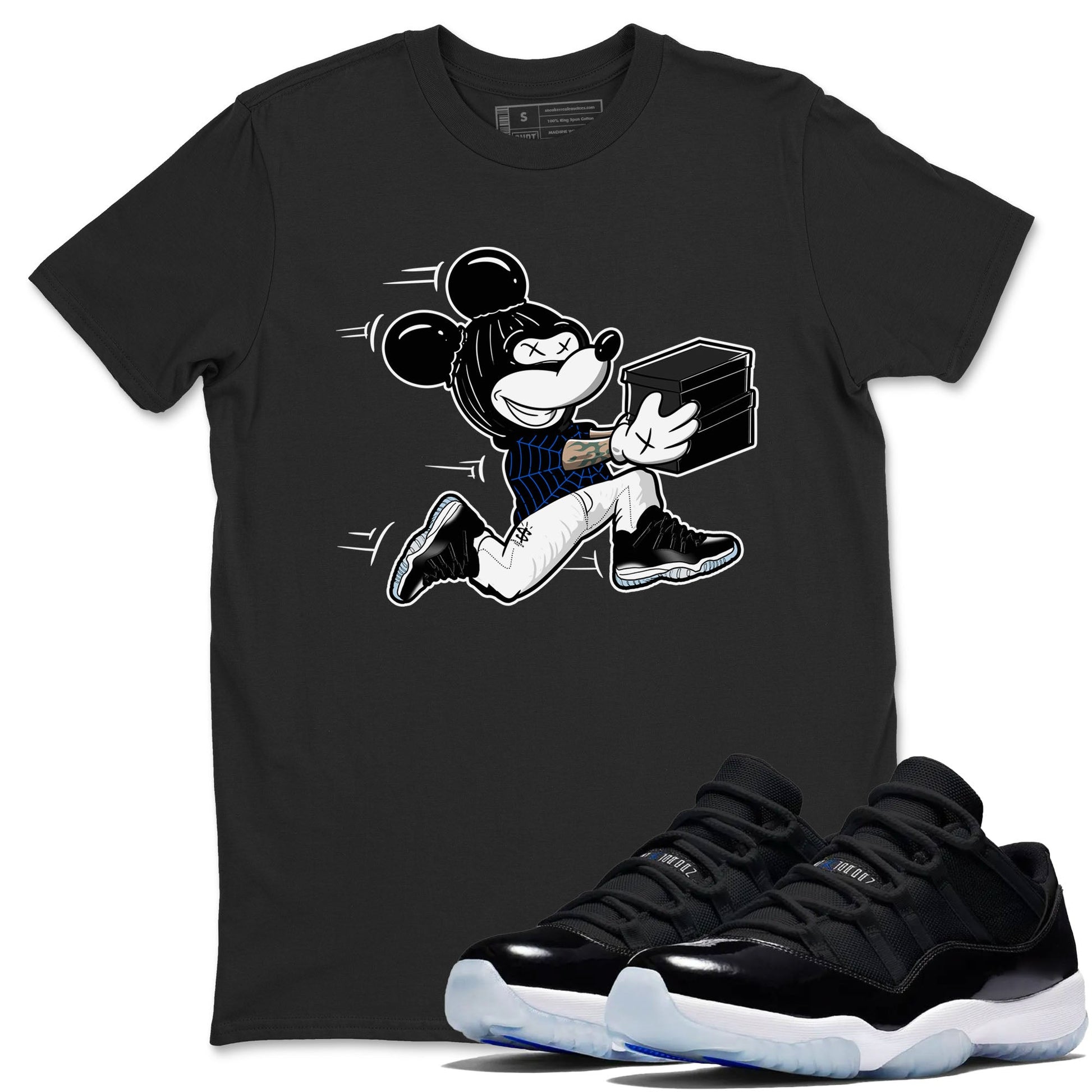 Air Jordan 11 Low Space shirt to match jordans Thief Mouse sneaker tees 11s Black and Varsity Royal SNRT Sneaker Release Tees Streetwear unisex cotton Black 1 crew neck shirt