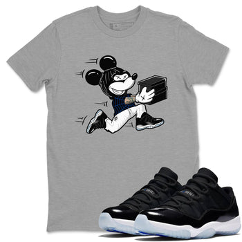 Air Jordan 11 Low Space shirt to match jordans Thief Mouse sneaker tees 11s Black and Varsity Royal SNRT Sneaker Release Tees Streetwear unisex cotton Heather Grey 1 crew neck shirt