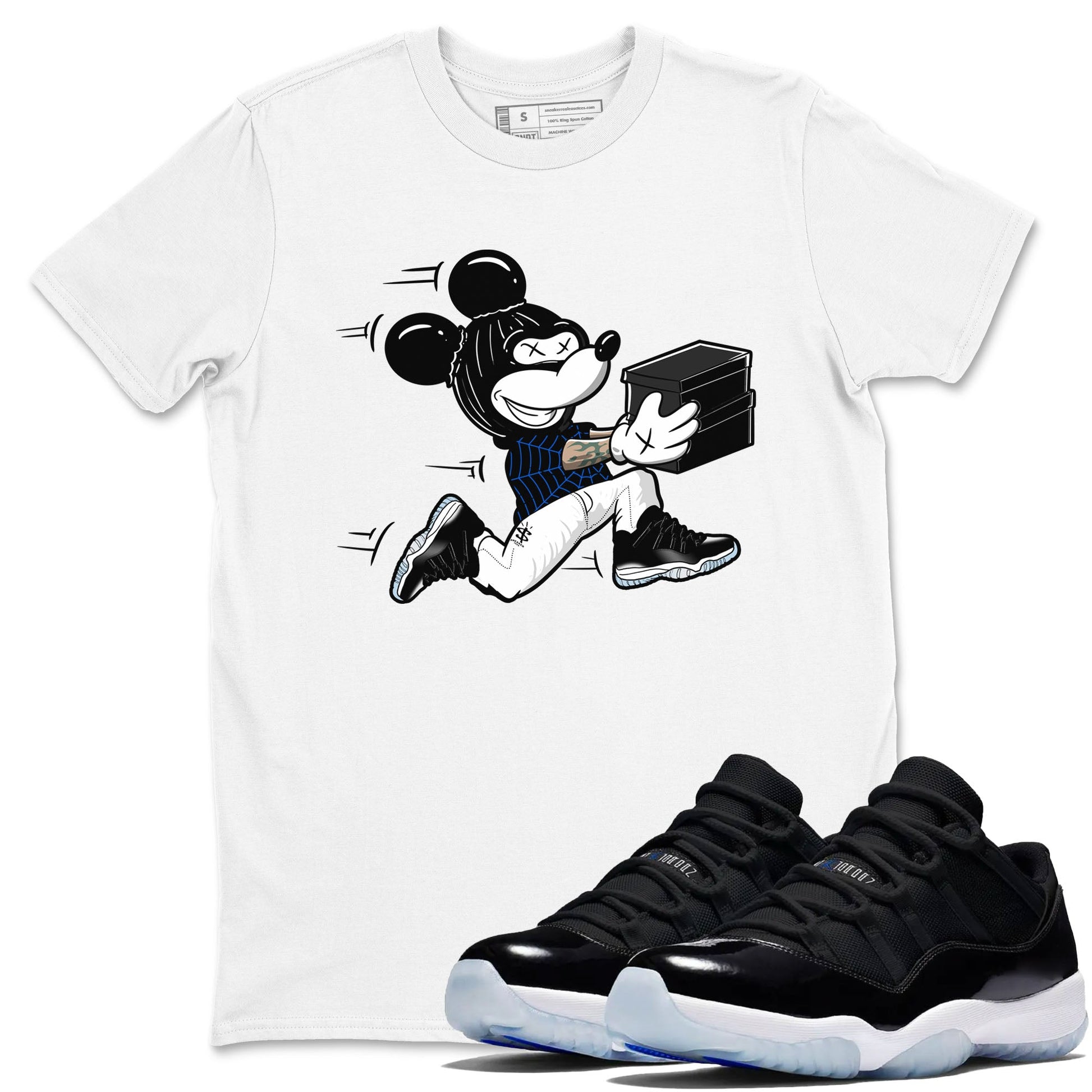 Air Jordan 11 Low Space shirt to match jordans Thief Mouse sneaker tees 11s Black and Varsity Royal SNRT Sneaker Release Tees Streetwear unisex cotton White 1 crew neck shirt