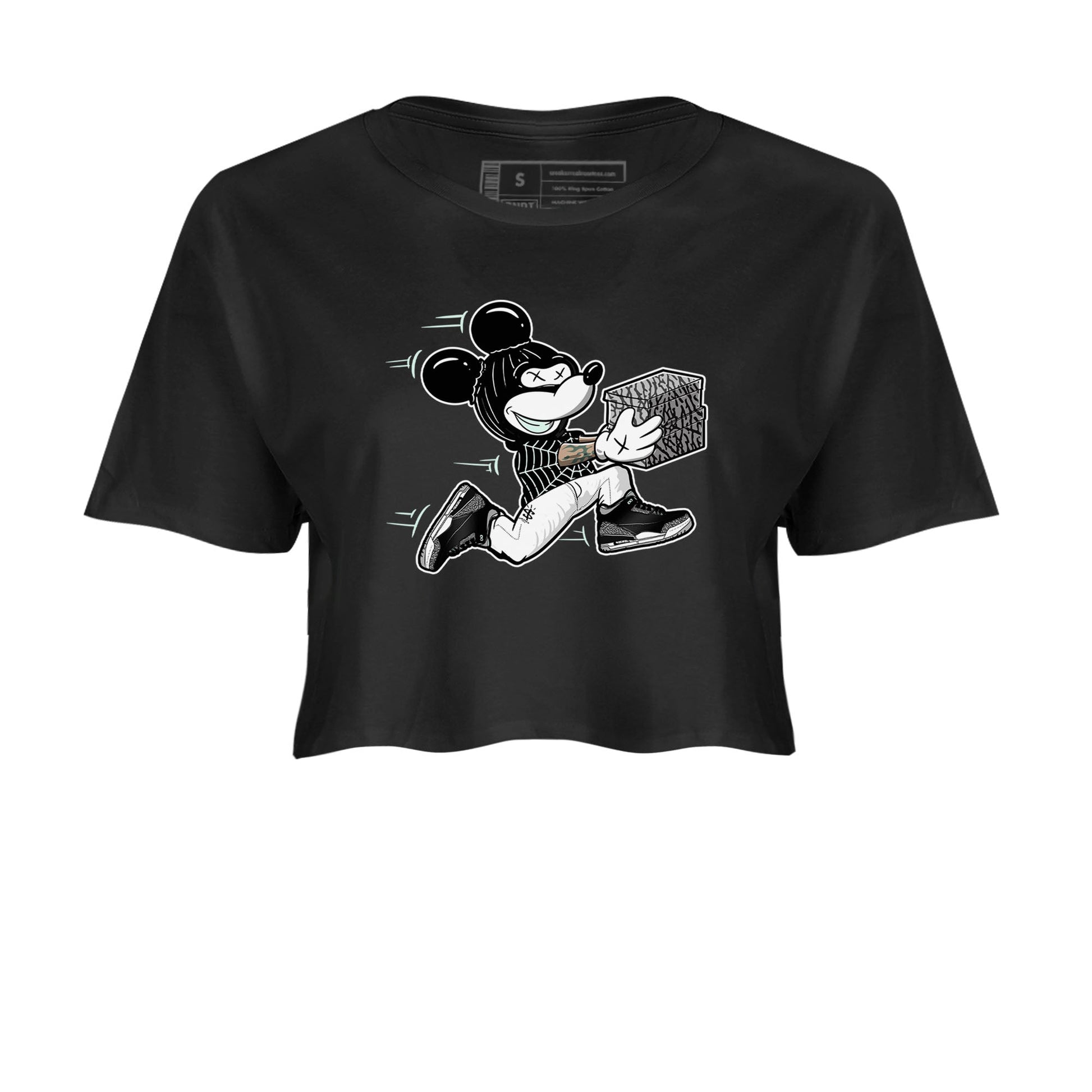 3s Green Glow shirt to match jordans Thief Mouse sneaker tees Air Jordan 3 Green Glow SNRT Sneaker Release Tees Black 2 crop length shirt