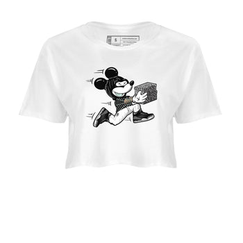 3s Green Glow shirt to match jordans Thief Mouse sneaker tees Air Jordan 3 Green Glow SNRT Sneaker Release Tees White 2 crop length shirt