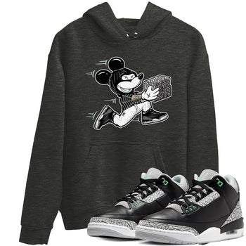 3s Green Glow shirt to match jordans Thief Mouse sneaker tees Air Jordan 3 Green Glow SNRT Sneaker Release Tees unisex cotton Charcoal Heather 1 crew neck shirt