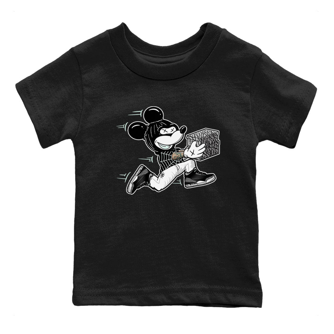 3s Green Glow shirt to match jordans Thief Mouse sneaker tees Air Jordan 3 Green Glow SNRT sneaker release tees baby toddler Black 2 cotton Shirt