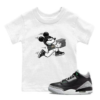 3s Green Glow shirt to match jordans Thief Mouse sneaker tees Air Jordan 3 Green Glow SNRT sneaker release tees baby toddler White 1 cotton Shirt