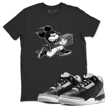 3s Green Glow shirt to match jordans Thief Mouse sneaker tees Air Jordan 3 Green Glow SNRT Sneaker Release Tees unisex cotton Charcoal Heather 1 crew neck shirt