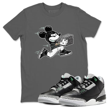 3s Green Glow shirt to match jordans Thief Mouse sneaker tees Air Jordan 3 Green Glow SNRT Sneaker Release Tees unisex cotton Cool Grey 1 crew neck shirt