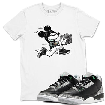 3s Green Glow shirt to match jordans Thief Mouse sneaker tees Air Jordan 3 Green Glow SNRT Sneaker Release Tees unisex cotton White 1 crew neck shirt
