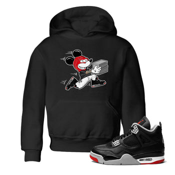 AJ4 Bred Reimagined shirt to match jordans Thief Mouse sneaker tees streetwear brand Air Jordan 4 Bred Reimagined SNRT sneaker release tees baby toddler Black 1 cotton Shirt