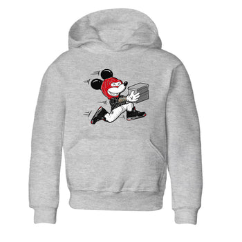 AJ4 Bred Reimagined shirt to match jordans Thief Mouse sneaker tees streetwear brand Air Jordan 4 Bred Reimagined SNRT sneaker release tees baby toddler Heather Grey 2 cotton Shirt