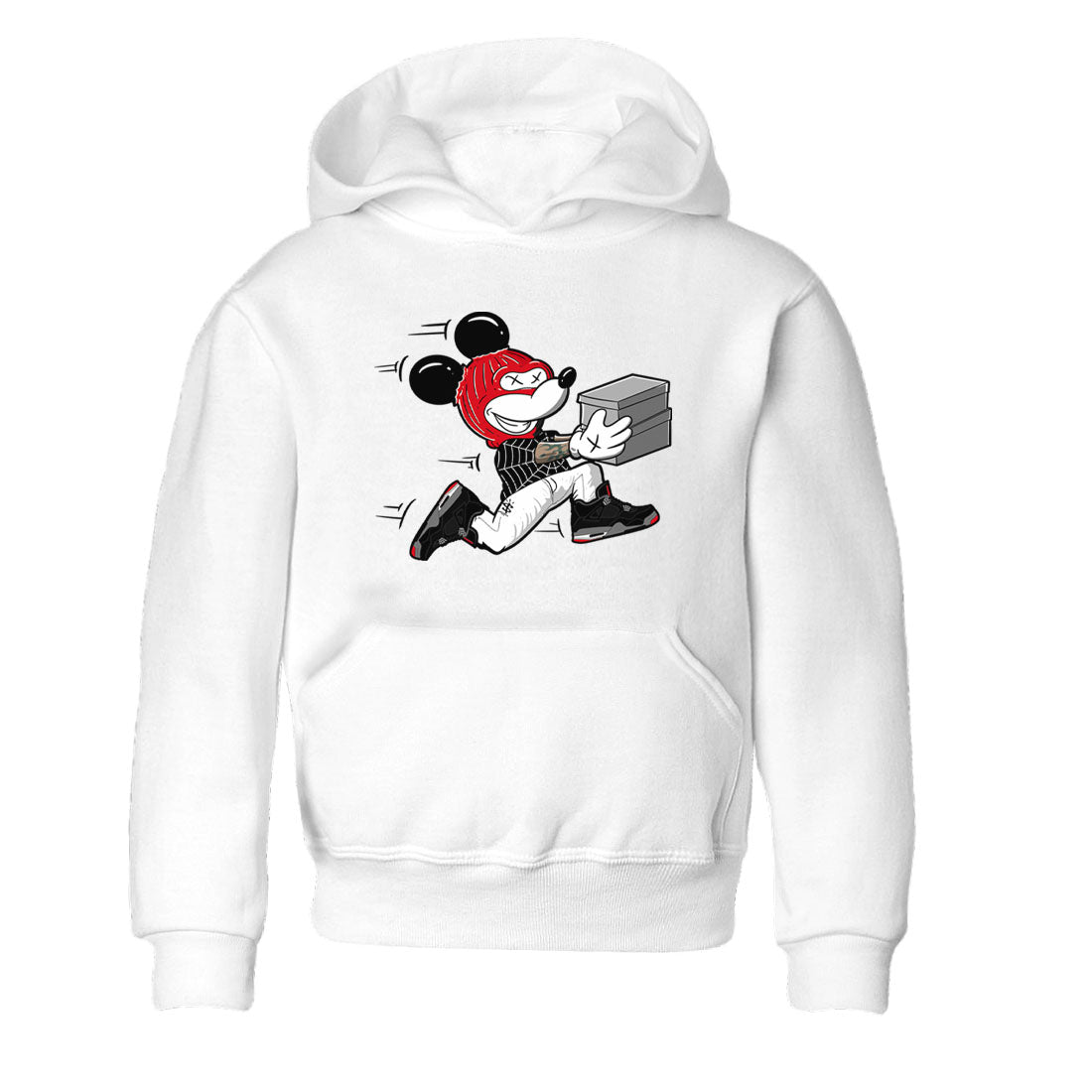 AJ4 Bred Reimagined shirt to match jordans Thief Mouse sneaker tees streetwear brand Air Jordan 4 Bred Reimagined SNRT sneaker release tees baby toddler White 2 cotton Shirt
