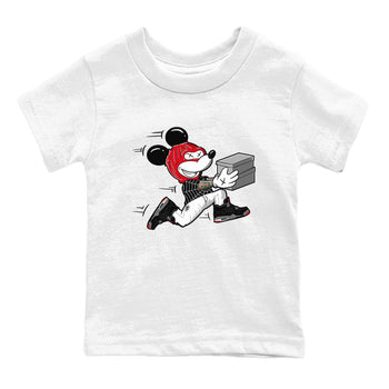 AJ4 Bred Reimagined shirt to match jordans Thief Mouse sneaker tees streetwear brand Air Jordan 4 Bred Reimagined SNRT sneaker release tees baby toddler White 2 cotton Shirt