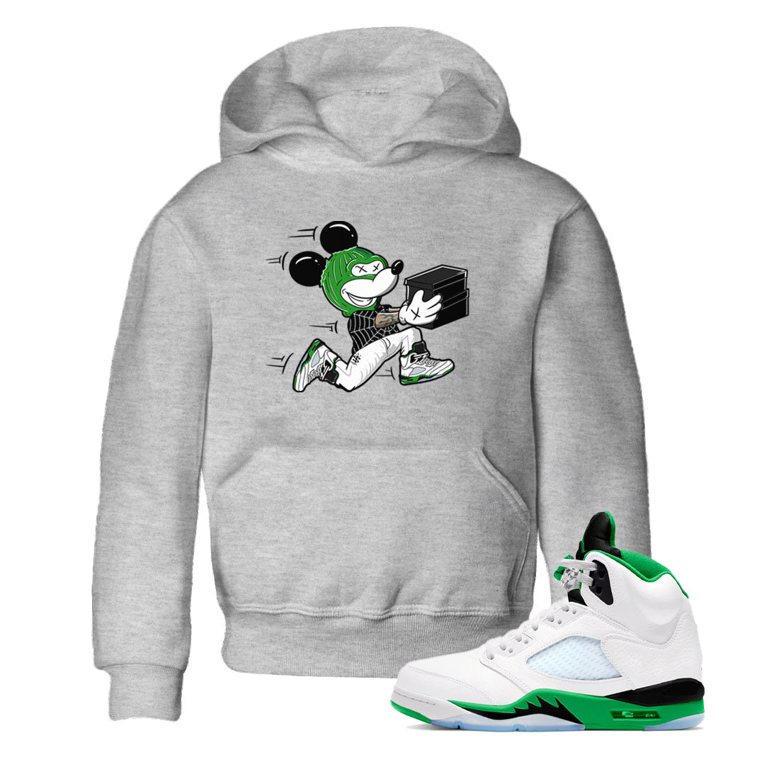 5s Lucky Green shirt to match jordans Thief Mouse sneaker tees Air Jordan 5 Lucky Green SNRT Sneaker Release Tees Streetwear baby toddler Heather Grey 1 cotton Shirt