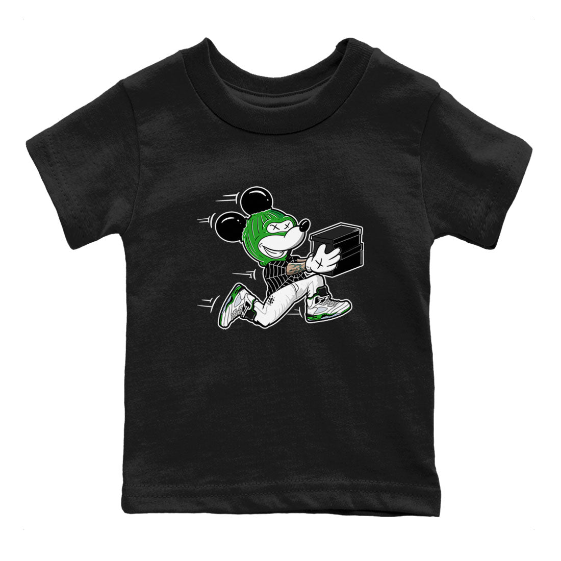 5s Lucky Green shirt to match jordans Thief Mouse sneaker tees Air Jordan 5 Lucky Green SNRT Sneaker Release Tees Streetwear baby toddler Black 2 cotton Shirt