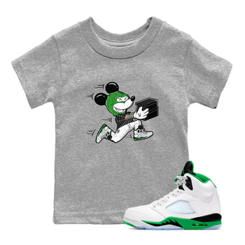 5s Lucky Green shirt to match jordans Thief Mouse sneaker tees Air Jordan 5 Lucky Green SNRT Sneaker Release Tees Streetwear baby toddler Heather Grey 1 cotton Shirt