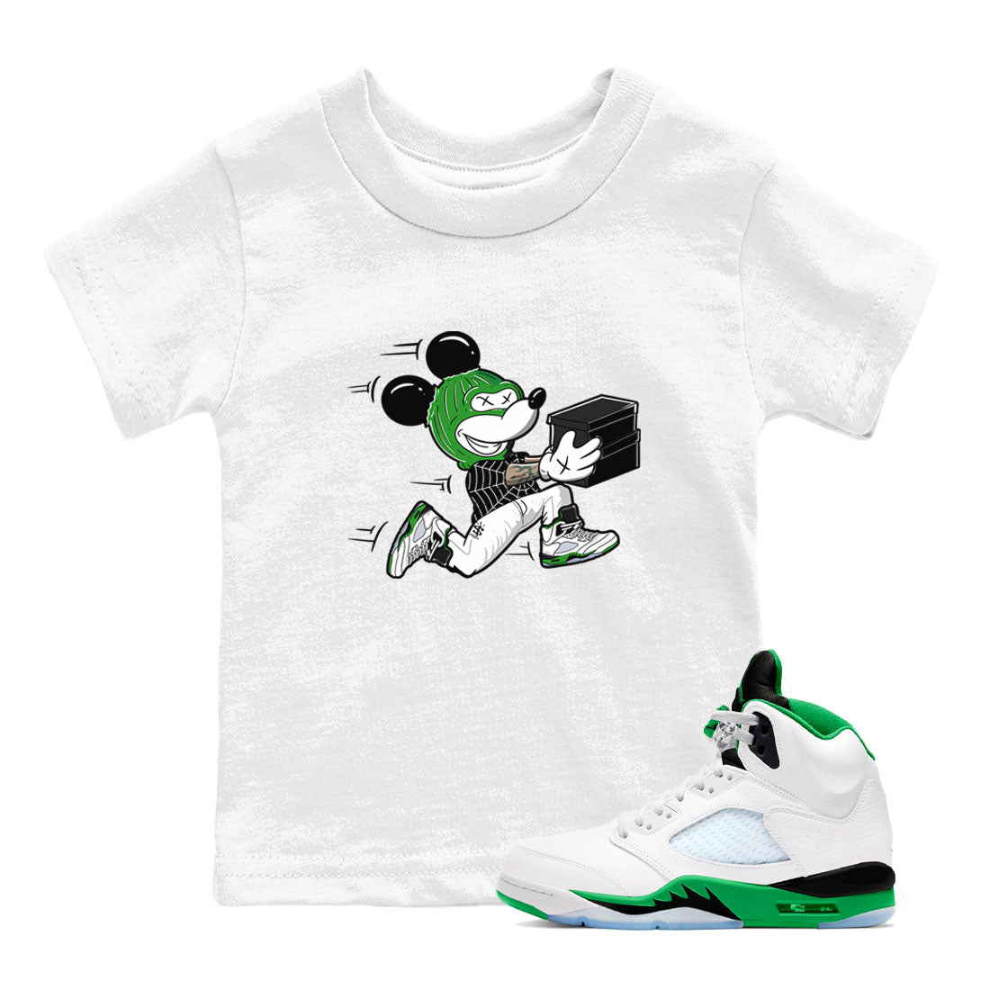 5s Lucky Green shirt to match jordans Thief Mouse sneaker tees Air Jordan 5 Lucky Green SNRT Sneaker Release Tees Streetwear baby toddler White 1 cotton Shirt