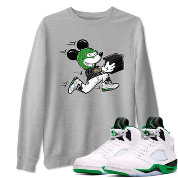 5s Lucky Green shirt to match jordans Thief Mouse sneaker tees Air Jordan 5 Lucky Green SNRT Sneaker Release Tees Streetwear unisex cotton Heather Grey 1 crew neck shirt
