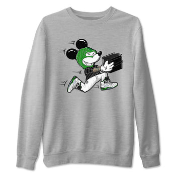 5s Lucky Green shirt to match jordans Thief Mouse sneaker tees Air Jordan 5 Lucky Green SNRT Sneaker Release Tees Streetwear unisex cotton Heather Grey 2 crew neck shirt