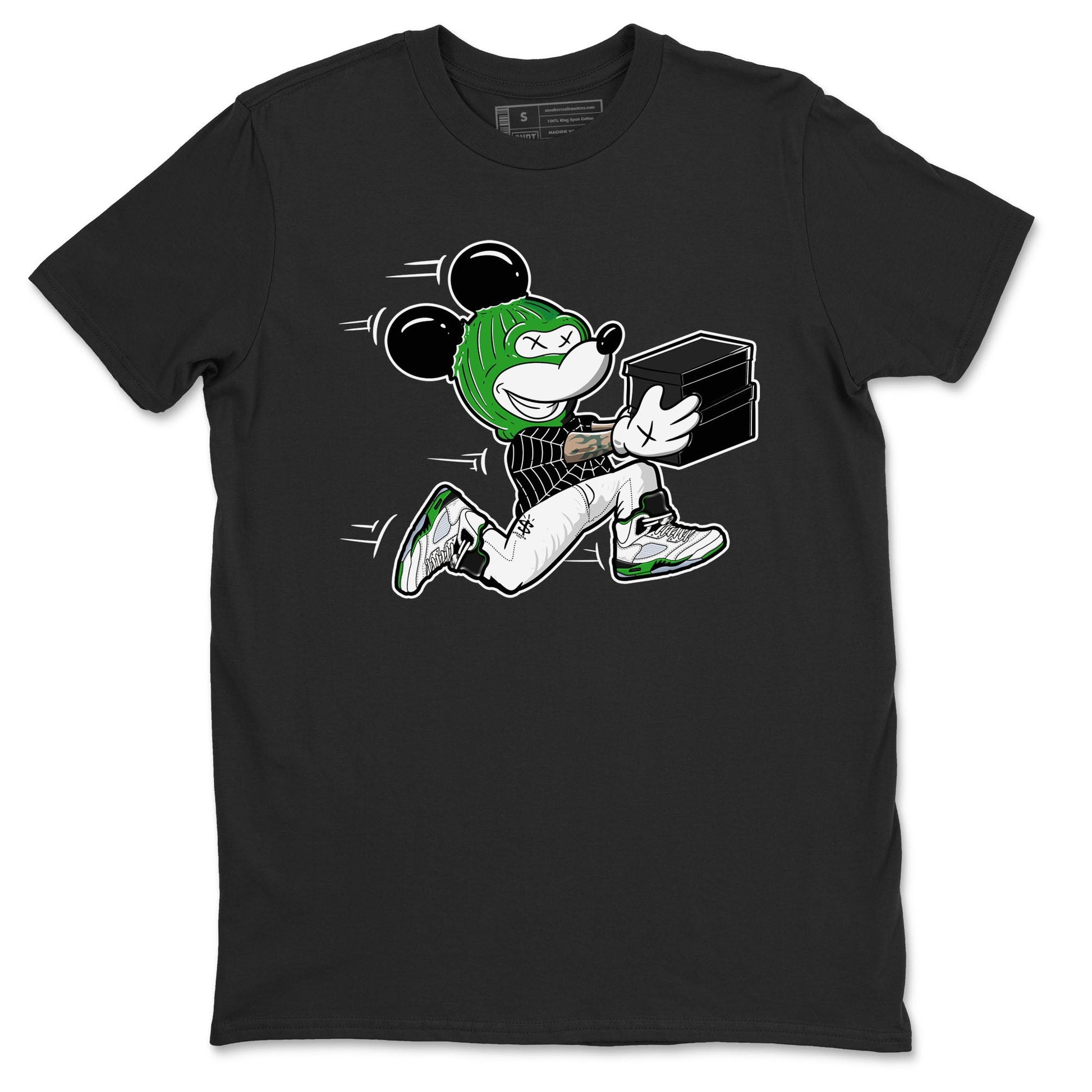 5s Lucky Green shirt to match jordans Thief Mouse sneaker tees Air Jordan 5 Lucky Green SNRT Sneaker Release Tees Streetwear unisex cotton Black 2 crew neck shirt