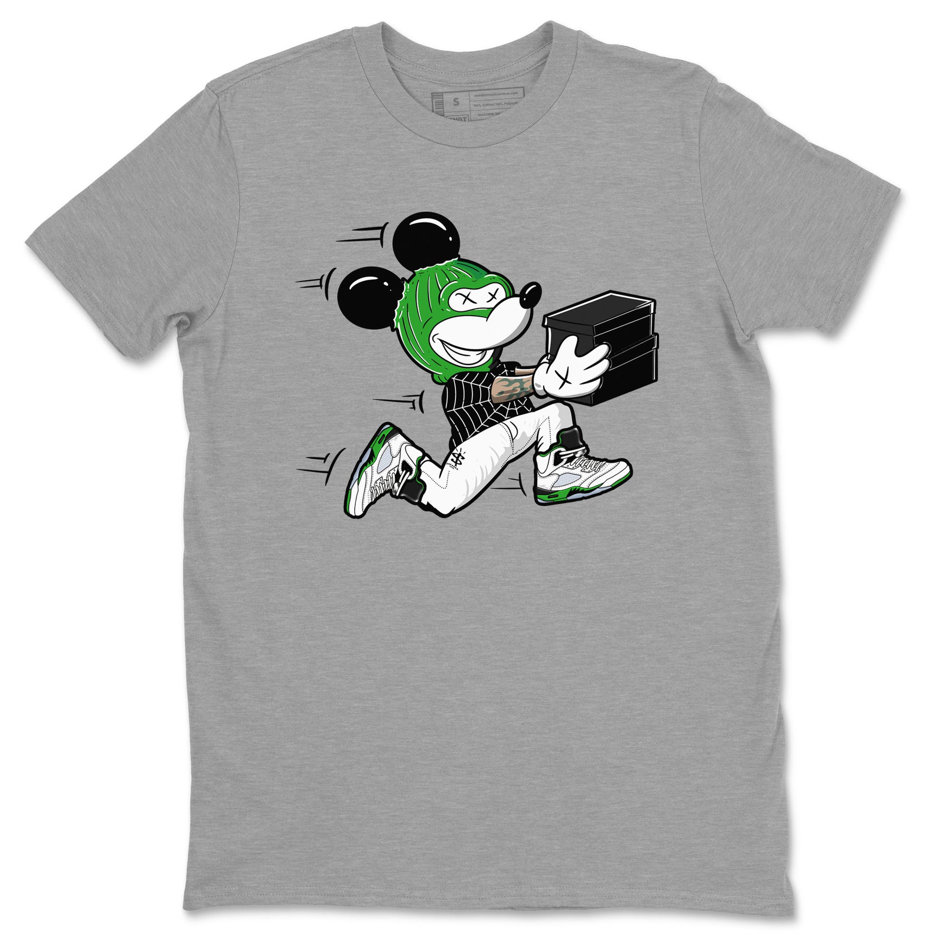 5s Lucky Green shirt to match jordans Thief Mouse sneaker tees Air Jordan 5 Lucky Green SNRT Sneaker Release Tees Streetwear unisex cotton Heather Grey 2 crew neck shirt