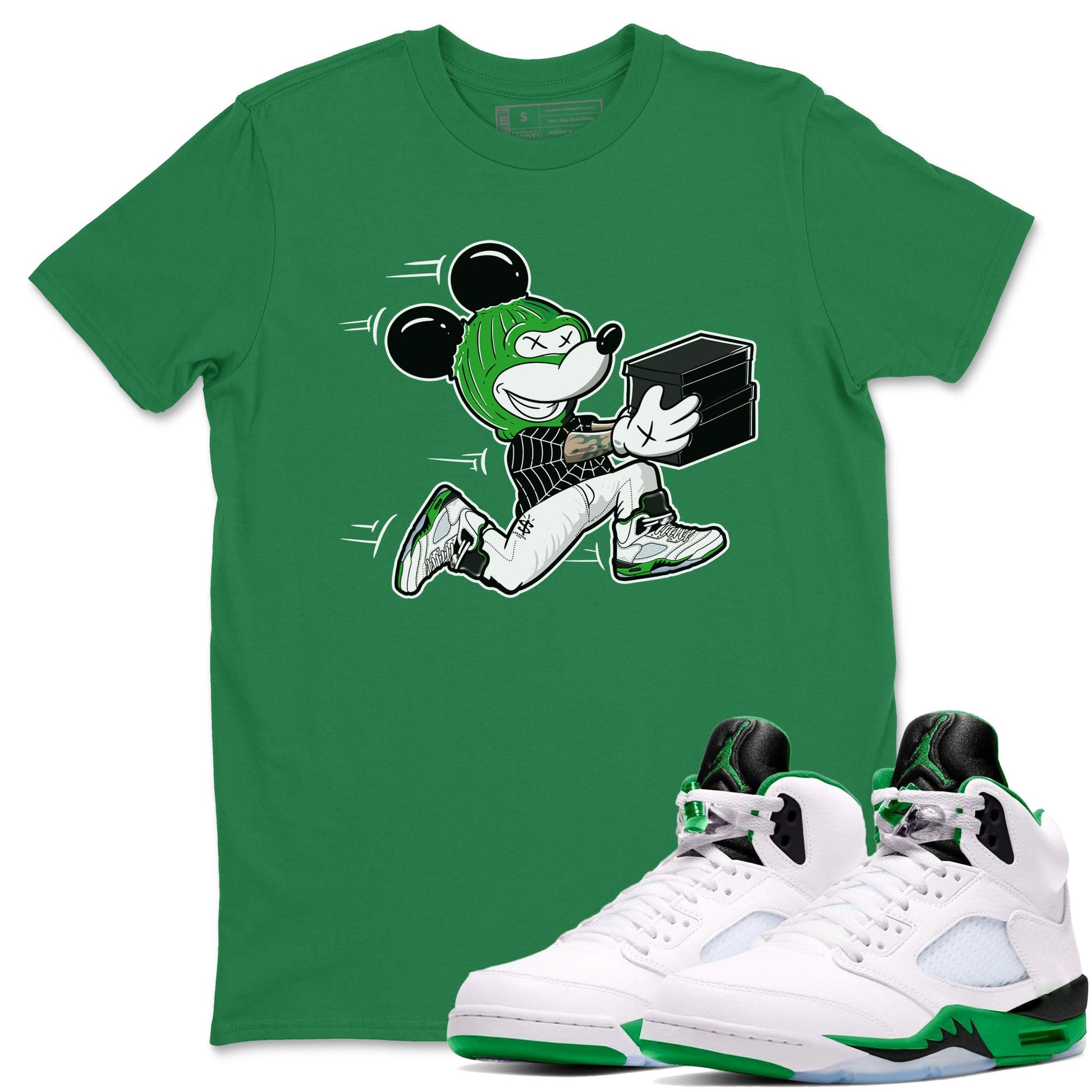 5s Lucky Green shirt to match jordans Thief Mouse sneaker tees Air Jordan 5 Lucky Green SNRT Sneaker Release Tees Streetwear unisex cotton Kelly Green 1 crew neck shirt