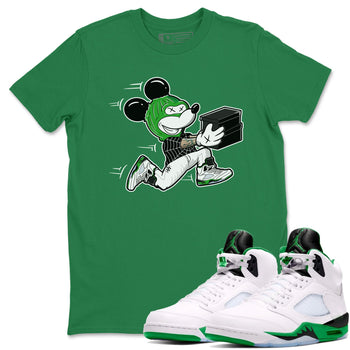 5s Lucky Green shirt to match jordans Thief Mouse sneaker tees Air Jordan 5 Lucky Green SNRT Sneaker Release Tees Streetwear unisex cotton Kelly Green 1 crew neck shirt