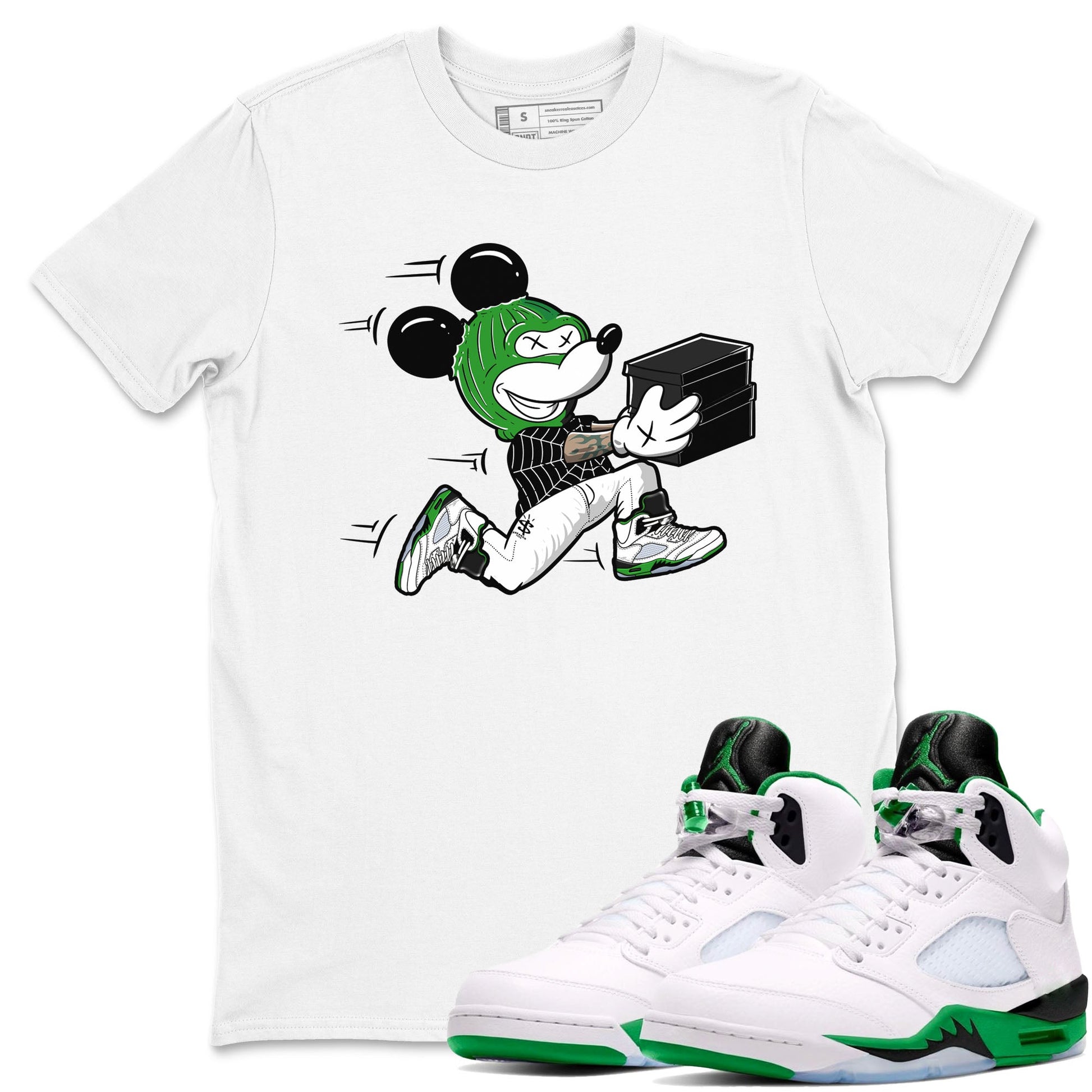 5s Lucky Green shirt to match jordans Thief Mouse sneaker tees Air Jordan 5 Lucky Green SNRT Sneaker Release Tees Streetwear unisex cotton White 1 crew neck shirt