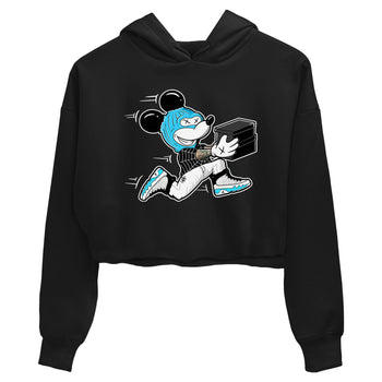 9s Powder Blue shirt to match jordans Thief Mouse sneaker tees Air Jordan 9 Powder Blue SNRT Sneaker Release Tees Black 2 crop length shirt