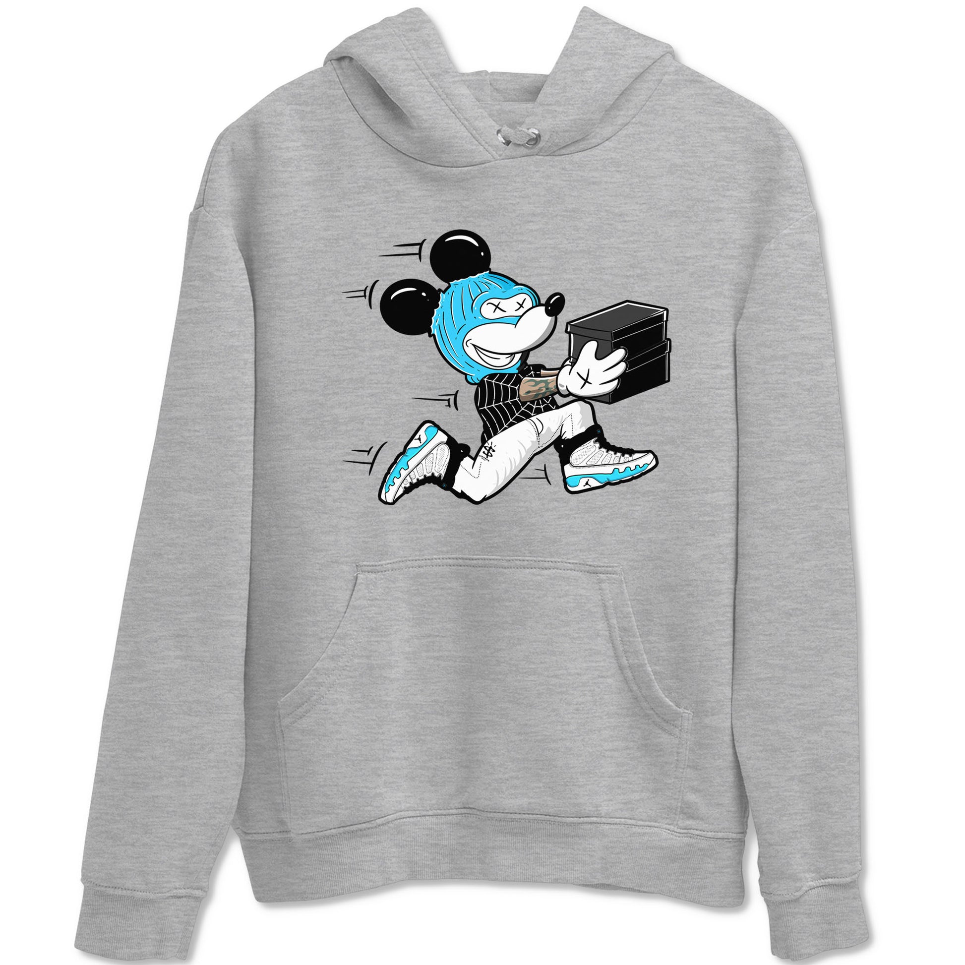 9s Powder Blue shirt to match jordans Thief Mouse sneaker tees Air Jordan 9 Powder Blue SNRT Sneaker Release Tees unisex cotton Heather Grey 2 crew neck shirt