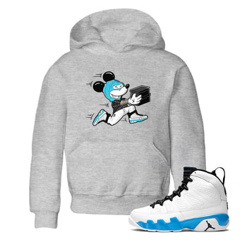 9s Powder Blue shirt to match jordans Thief Mouse sneaker tees Air Jordan 9 Powder Blue SNRT sneaker release tees baby toddler Heather Grey 1 cotton Shirt