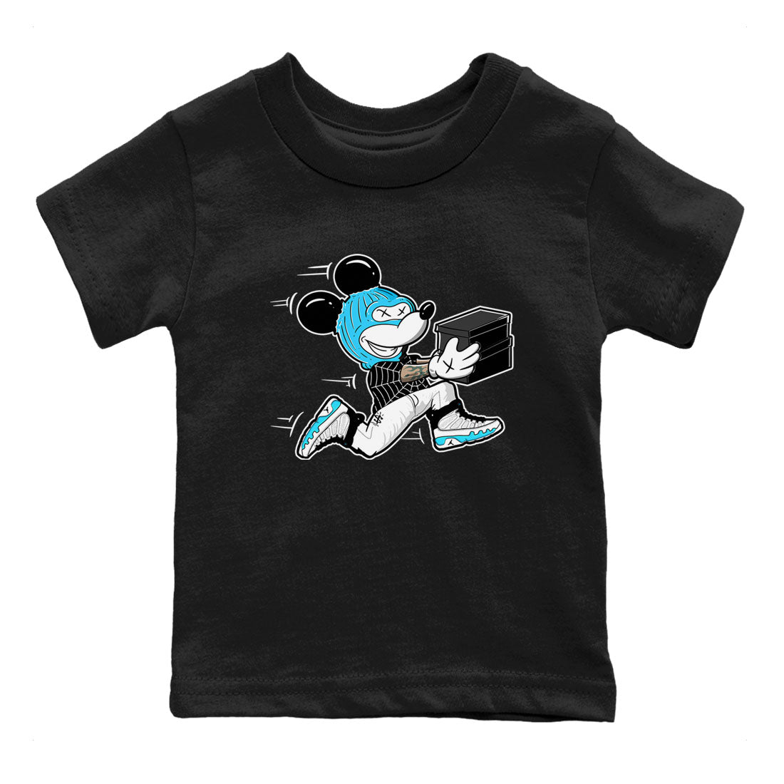 9s Powder Blue shirt to match jordans Thief Mouse sneaker tees Air Jordan 9 Powder Blue SNRT sneaker release tees baby toddler Black 2 cotton Shirt