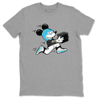 9s Powder Blue shirt to match jordans Thief Mouse sneaker tees Air Jordan 9 Powder Blue SNRT Sneaker Release Tees unisex cotton Heather Grey 2 crew neck shirt