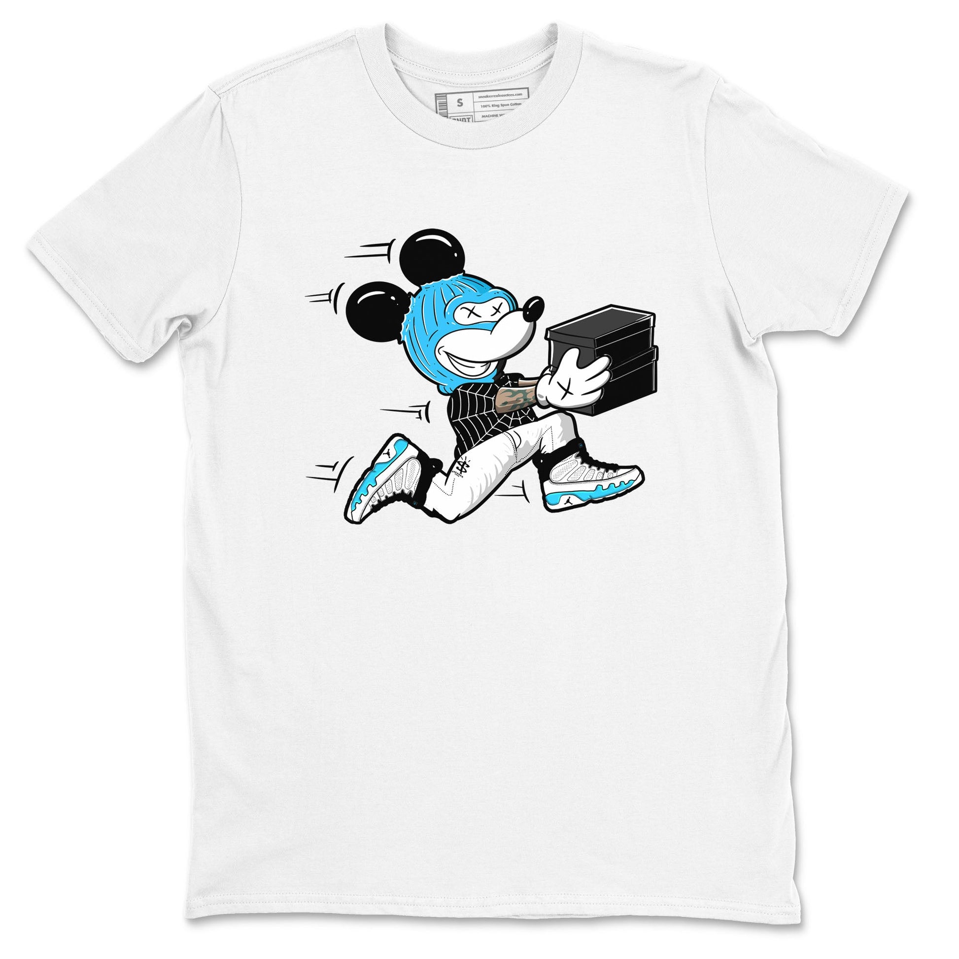 9s Powder Blue shirt to match jordans Thief Mouse sneaker tees Air Jordan 9 Powder Blue SNRT Sneaker Release Tees unisex cotton White 2 crew neck shirt