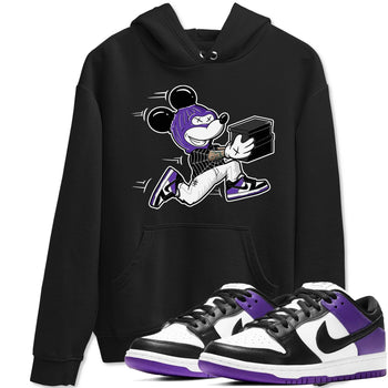 Nike SB Dunk Low Court Purple Shirt To Match Jordans Thief Mouse Streetwear Fashion Dunk Low Court Purple SNRT Sneaker Release Tees unisex cotton Black 1 crew neck shirt