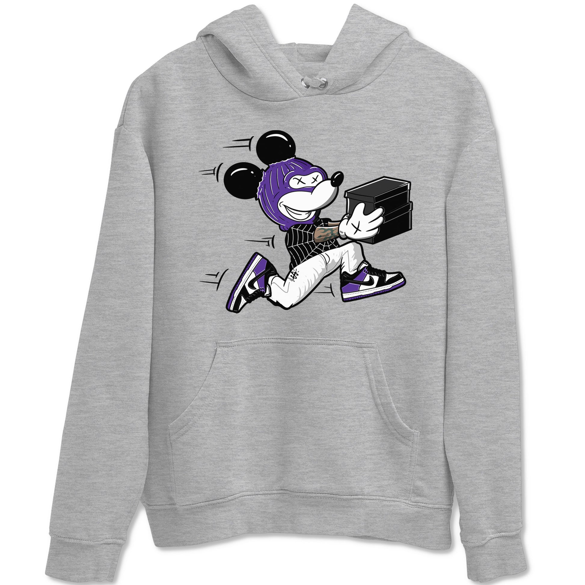 Nike SB Dunk Low Court Purple Shirt To Match Jordans Thief Mouse Streetwear Fashion Dunk Low Court Purple SNRT Sneaker Release Tees unisex cotton Heather Grey 2 crew neck shirt