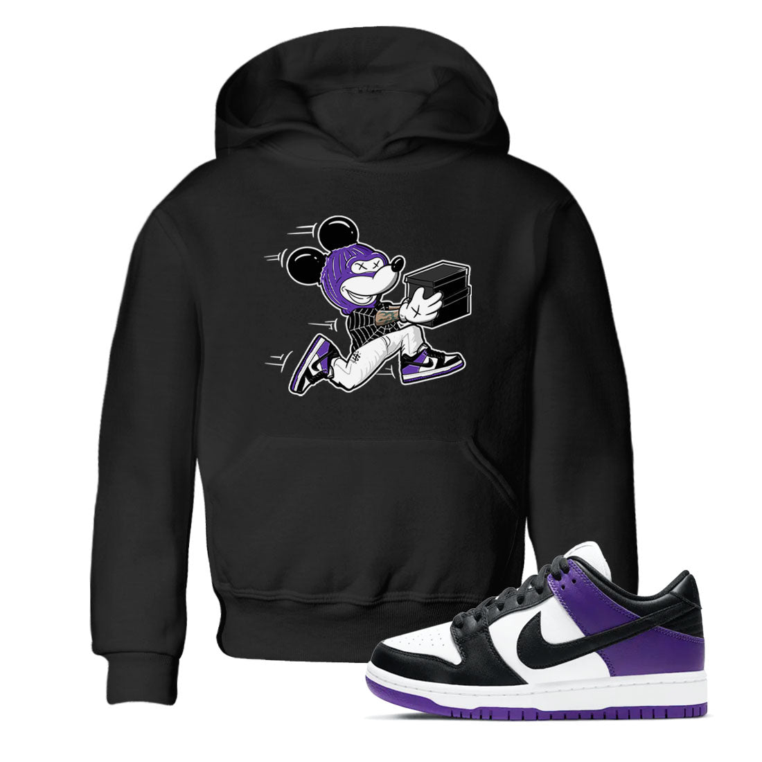Nike SB Dunk Low Court Purple Shirt To Match Jordans Thief Mouse Streetwear Fashion Dunk Low Court Purple SNRT sneaker release tees baby toddler Black 1 cotton Shirt