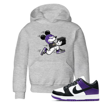 Nike SB Dunk Low Court Purple Shirt To Match Jordans Thief Mouse Streetwear Fashion Dunk Low Court Purple SNRT sneaker release tees baby toddler Heather Grey 1 cotton Shirt