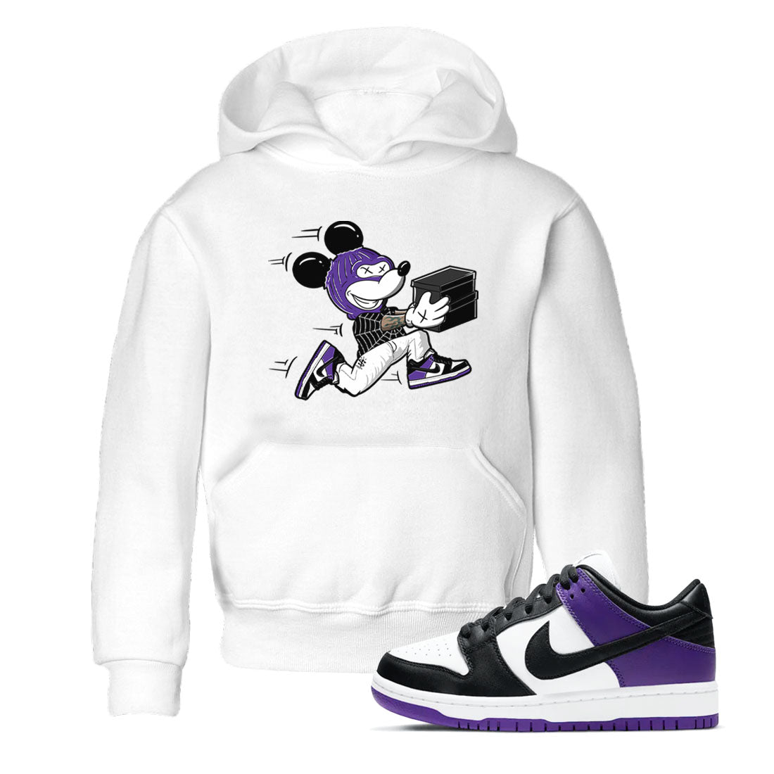 Nike SB Dunk Low Court Purple Shirt To Match Jordans Thief Mouse Streetwear Fashion Dunk Low Court Purple SNRT sneaker release tees baby toddler White 1 cotton Shirt