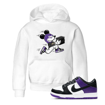 Nike SB Dunk Low Court Purple Shirt To Match Jordans Thief Mouse Streetwear Fashion Dunk Low Court Purple SNRT sneaker release tees baby toddler White 1 cotton Shirt